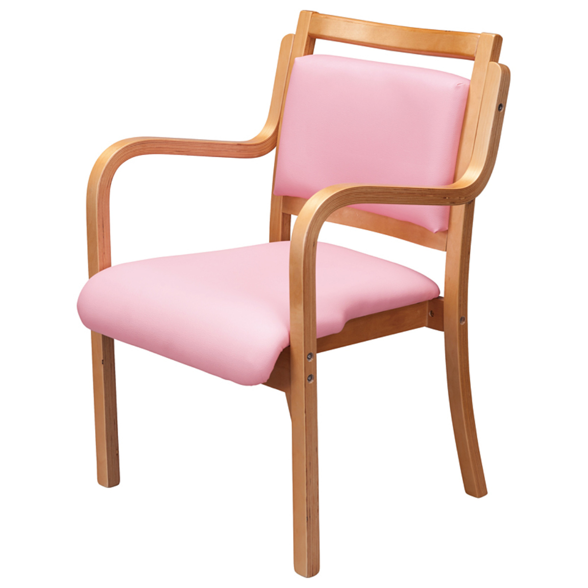 チェア 3脚セット 座面高42cm カルモ 木製 肘掛け スタッキング