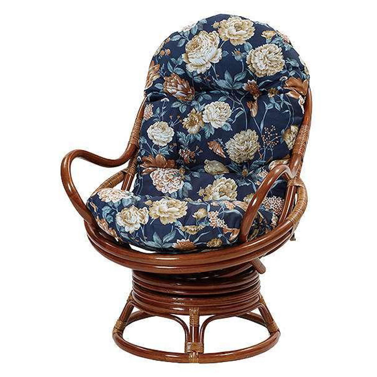 籐 回転座椅子 チェア クッション付 ラタン製 籐家具 座面高35cm