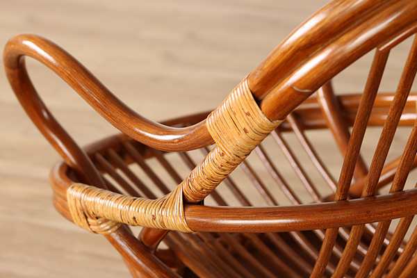 籐 回転座椅子 チェア クッション付 ラタン製 籐家具 座面高35cm