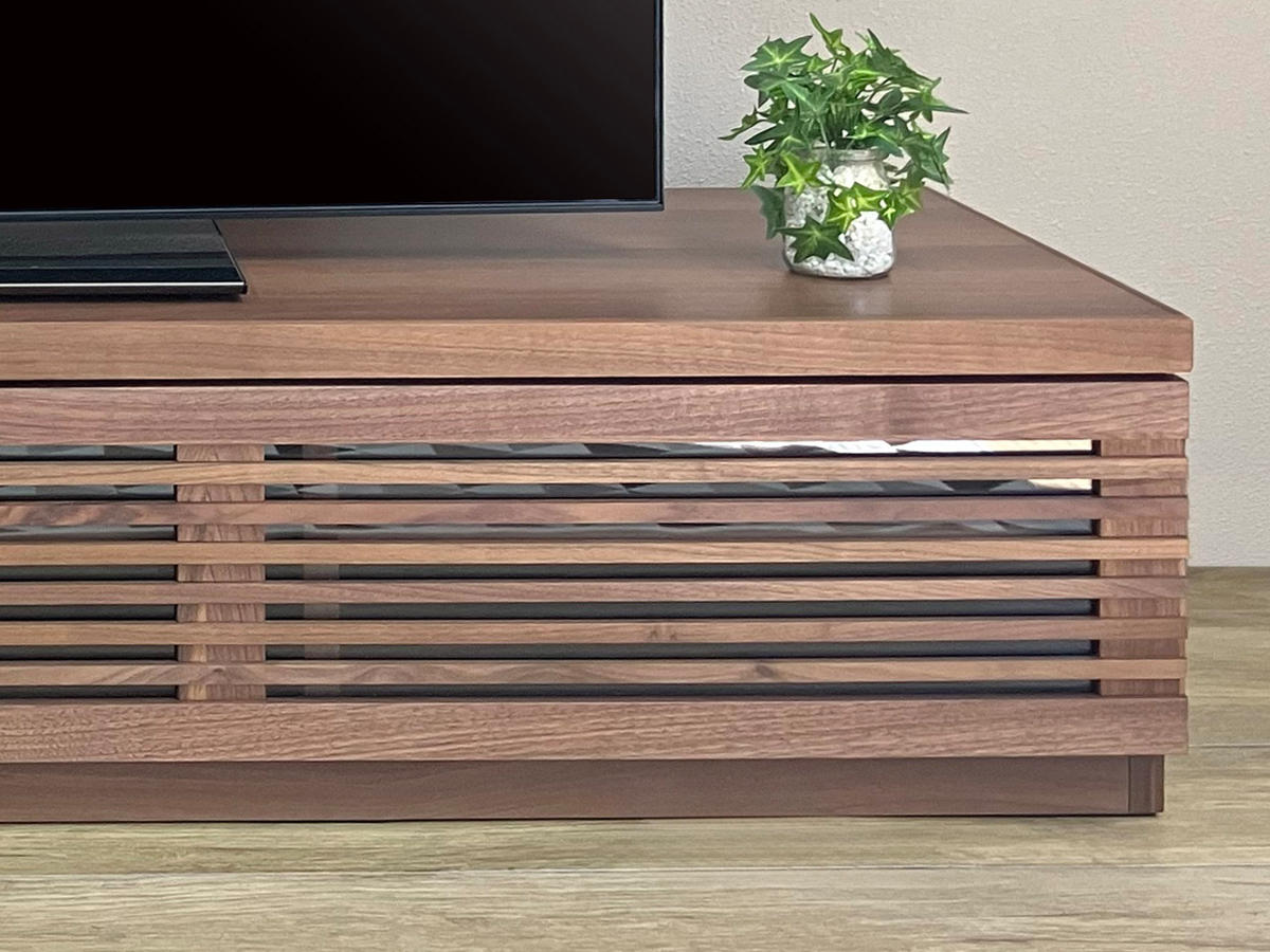吉桂 テレビ台 幅150cm ローボード ルーバーデザイン 天然木前板 ROOK