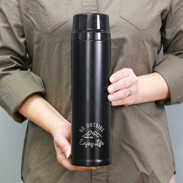 モンテ 水筒 キャプテンスタッグ 直飲み コップ 2way ダブルステンレス