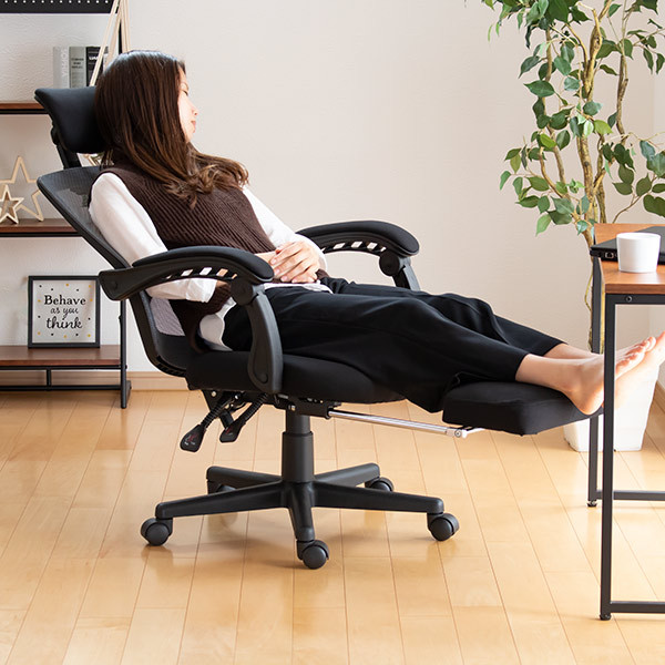 谷村実業 オフィスチェア リクライニング フットレスト 高さ調整