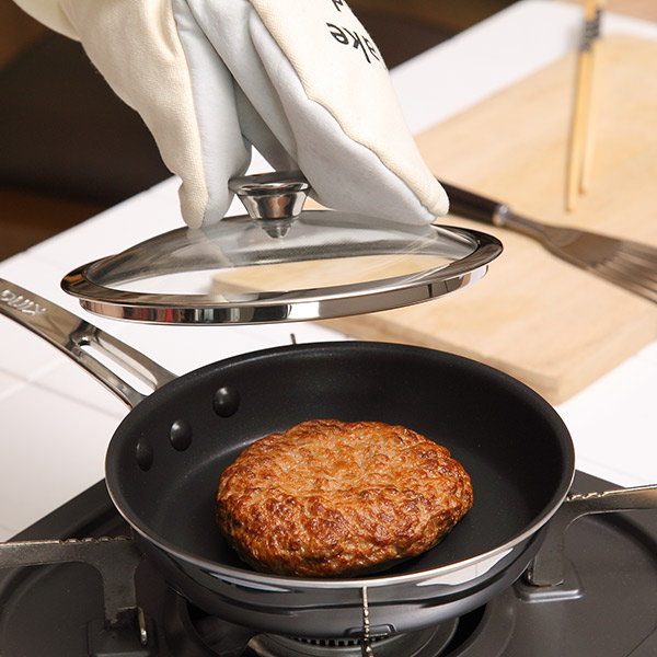 フライパン 片手 15cm IH対応 ガラス蓋付き クィーンパン 中尾アルミ