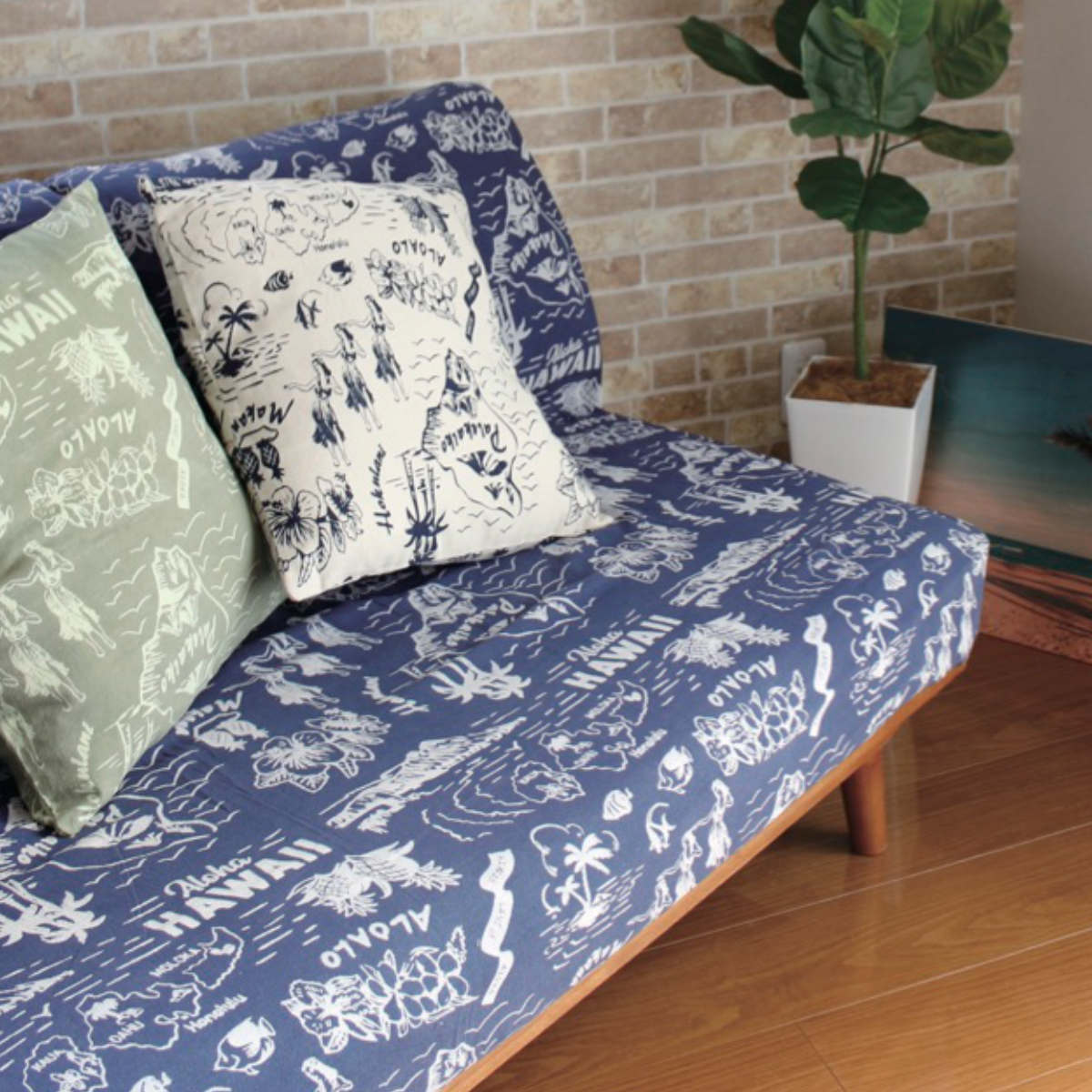 マルチカバー ヴィンテージアロハ 150×225cm インドコットン （ カバー