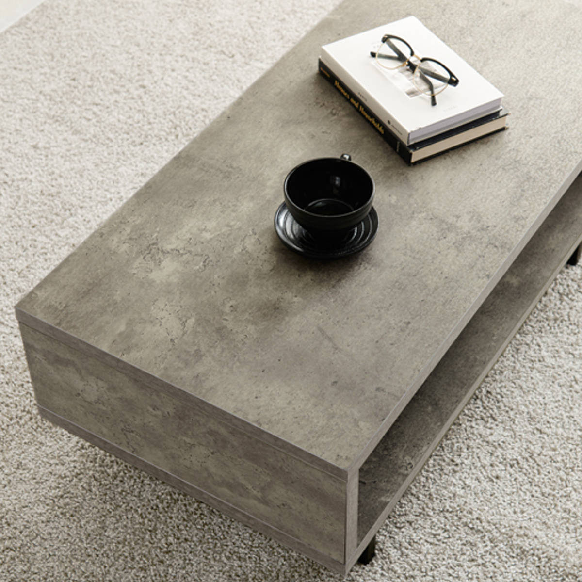 HAGiHARA（萩原） ローテーブル おしゃれ 小さめ オープン収納