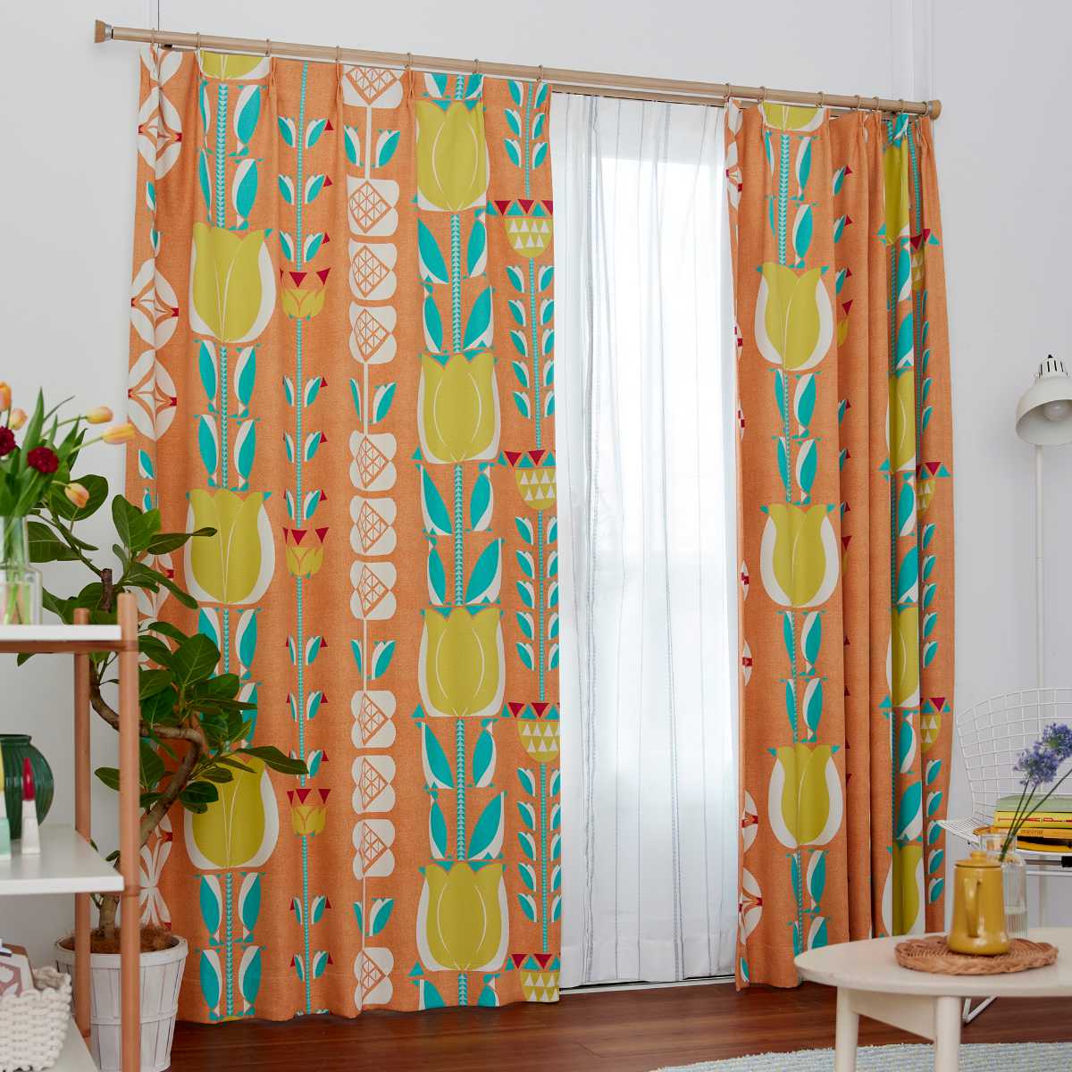 スミノエ カーテン 遮光3級 チューリッペン 100×178cm 1枚入り