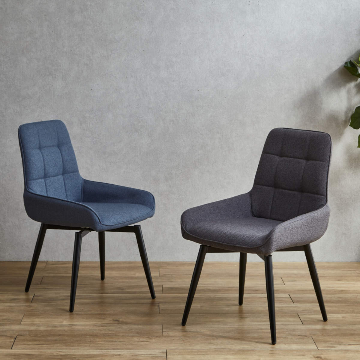 ダイニングチェア 回転式 同色2脚セット 座面高44cm ルッカ （ チェア