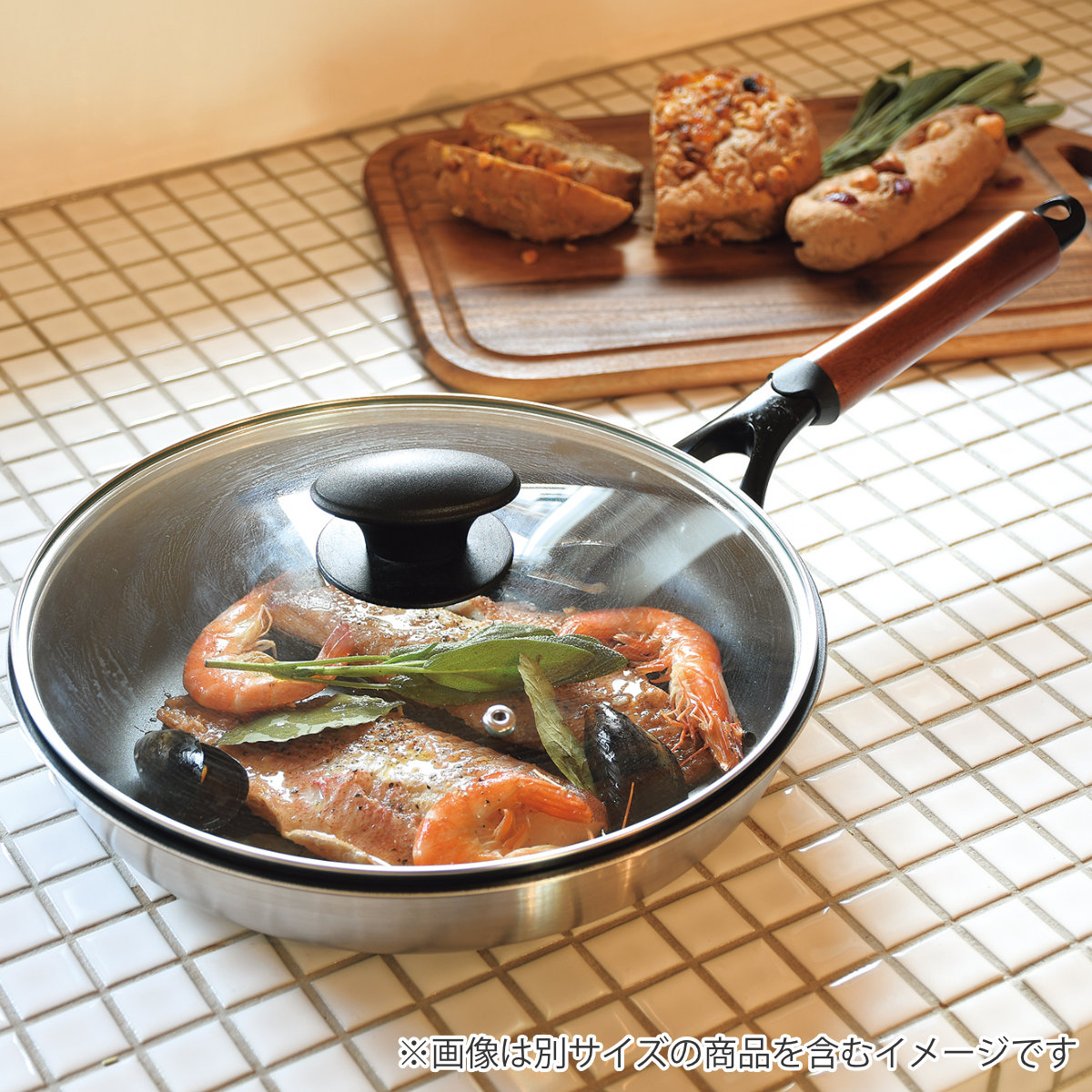 パール金属 フライパン 蓋 32cm用 強化ガラス製 鍋蓋 クックプラス