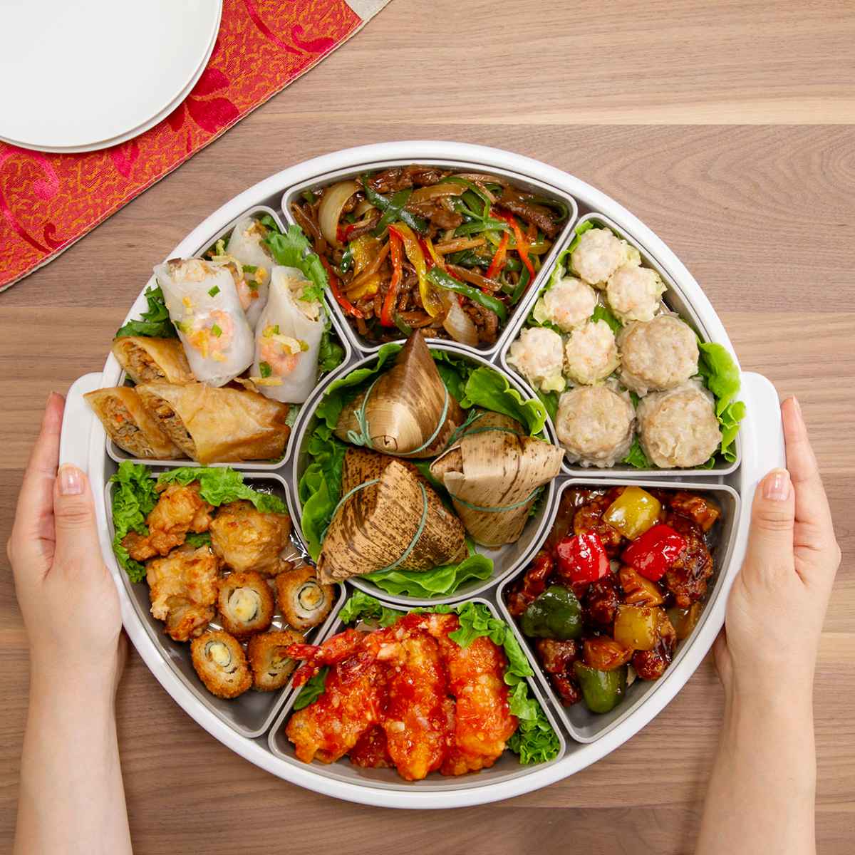 オードブル皿 39cm 仕切り皿 プラスチック （ オードブル容器 盛皿