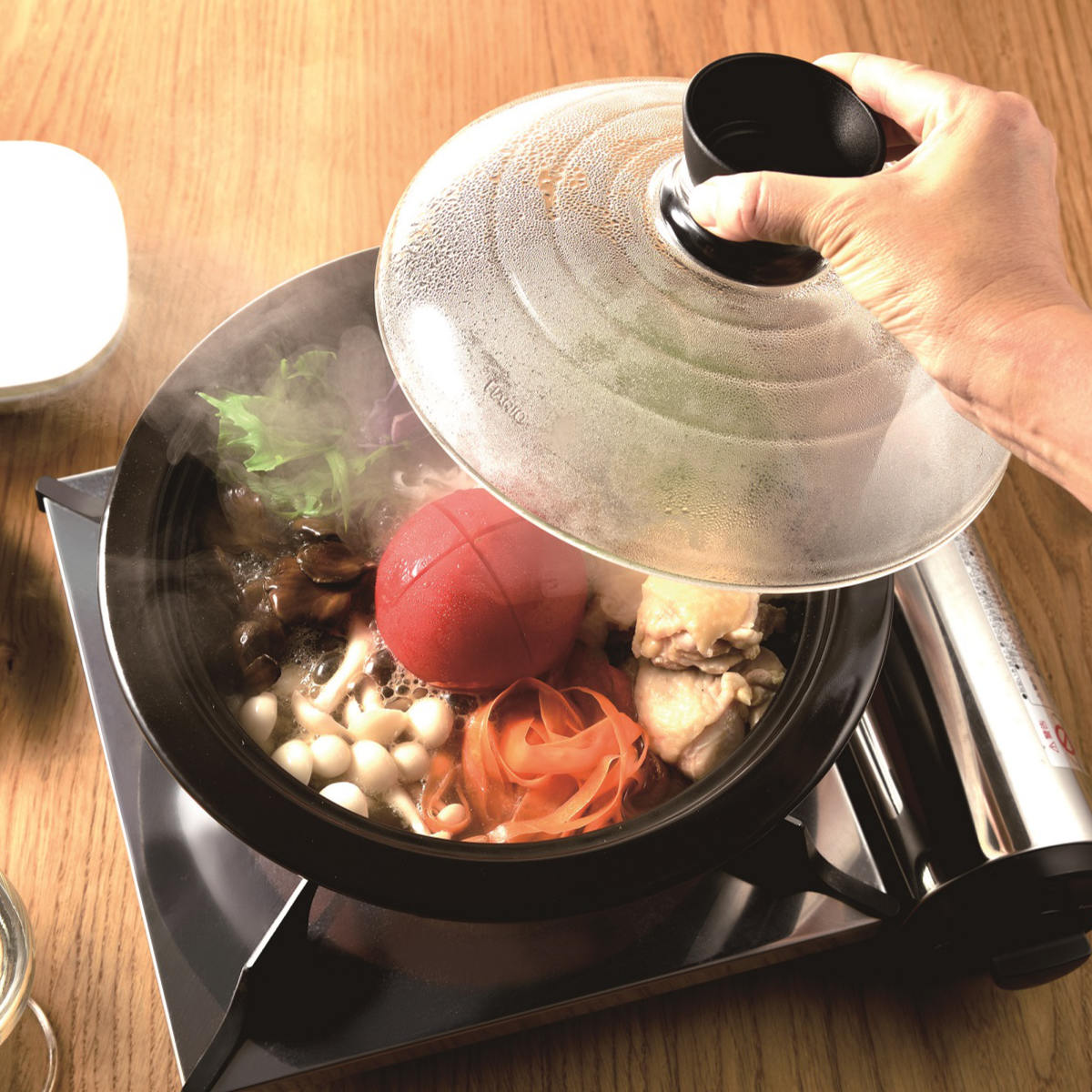 HARIO（ハリオ） フタがガラスの土鍋 9号 ガス火専用 ガラス蓋付き