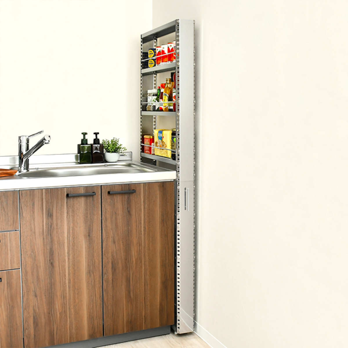 キッチンストッカー ステンレスすき間収納 幅10cm 高さ159cm ハイ