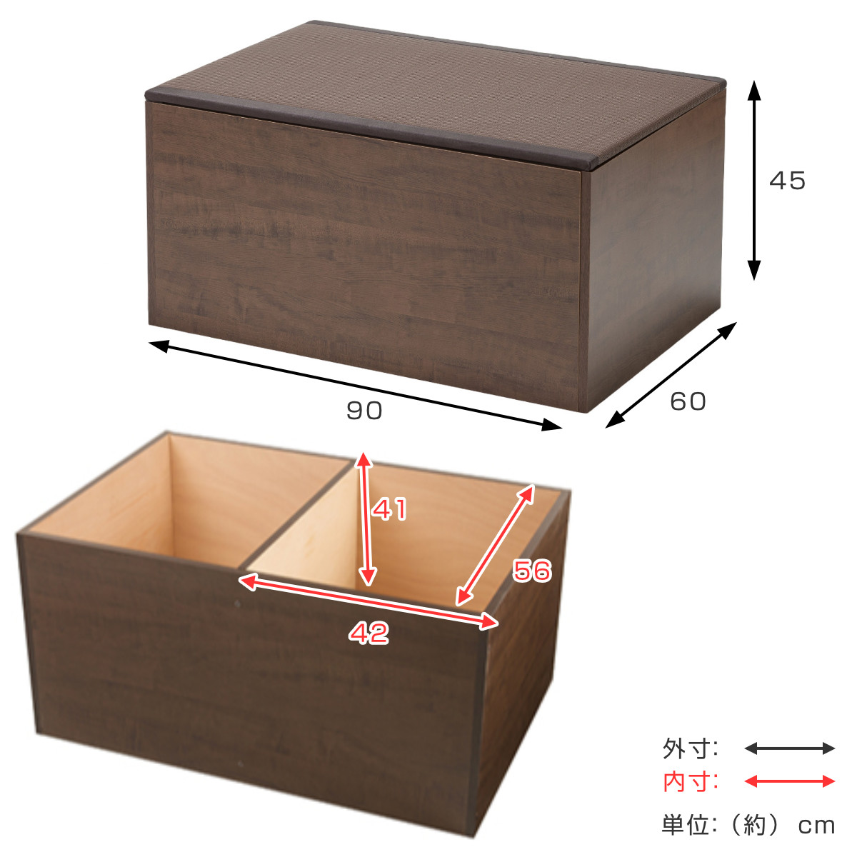 樹脂畳ユニット Bセット ハイタイプ 幅180cm×2 幅90cm×2 収納付ベンチ