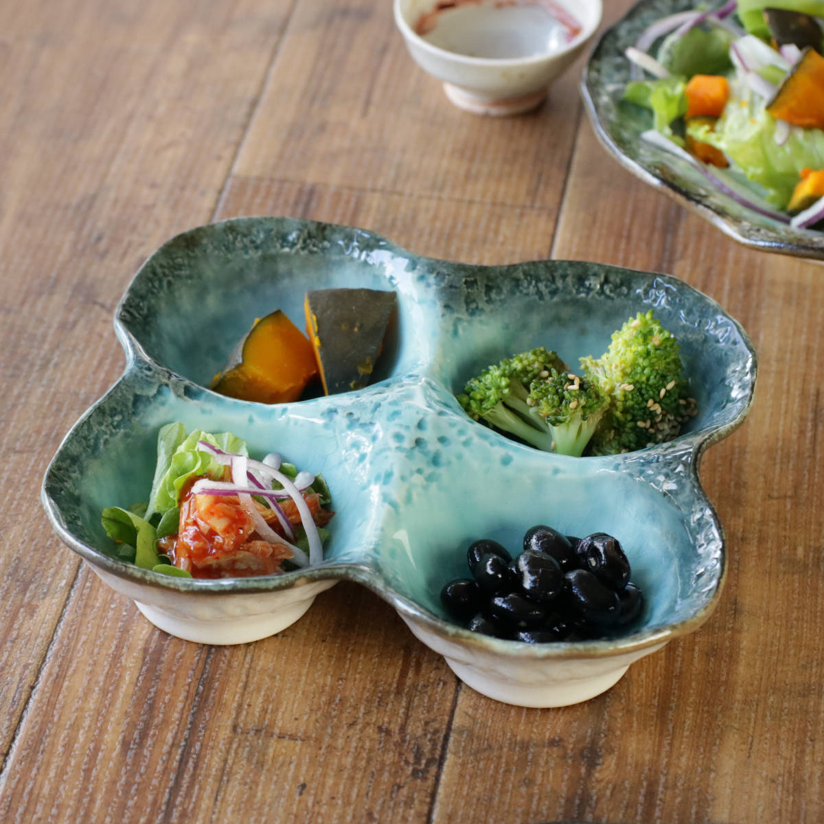 小鉢 4つ仕切り 19cm ボウル KANADE 陶器 （ 電子レンジ対応 鉢 和食器