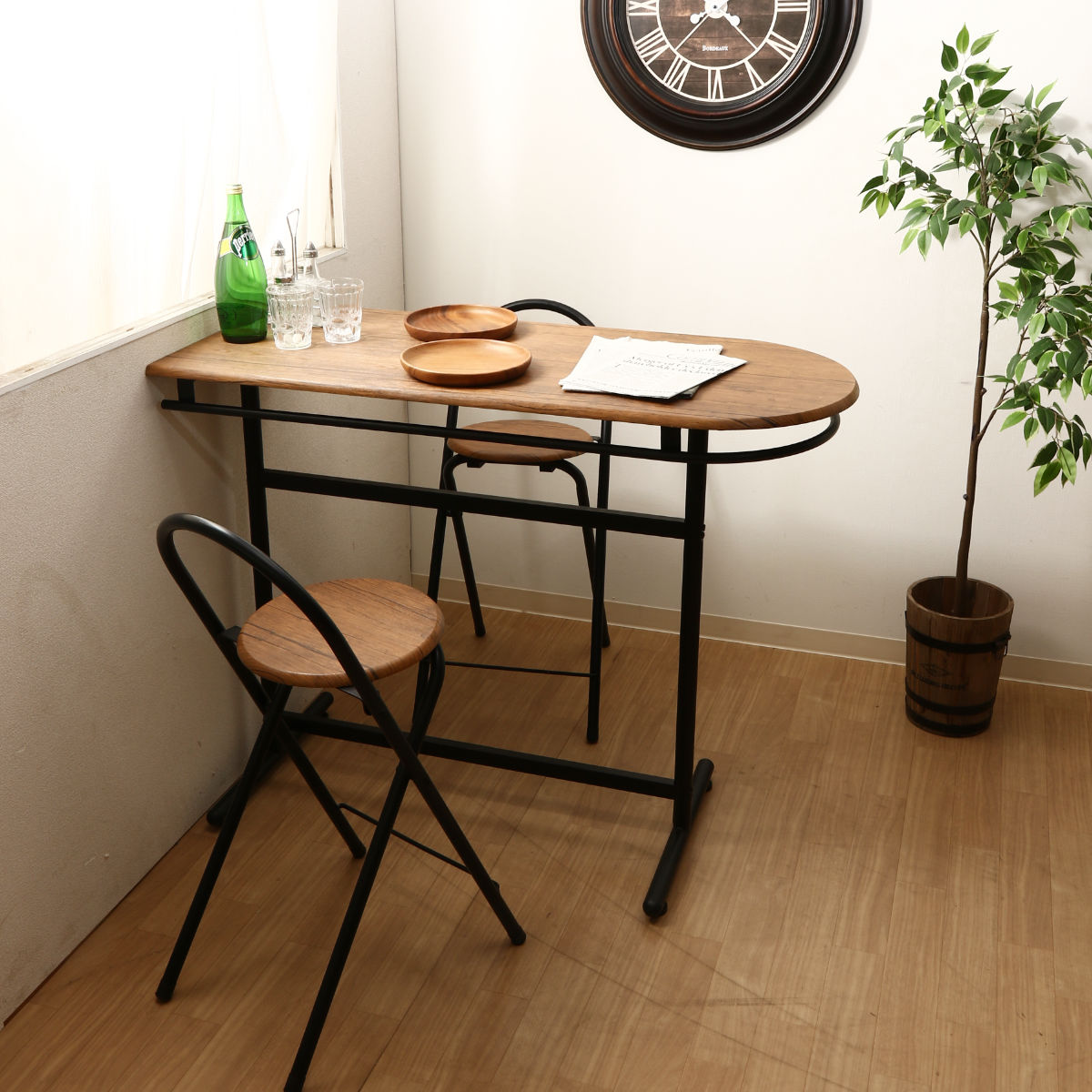 不二貿易（Fuji Boeki） カウンターテーブル 3点セット テーブル×1