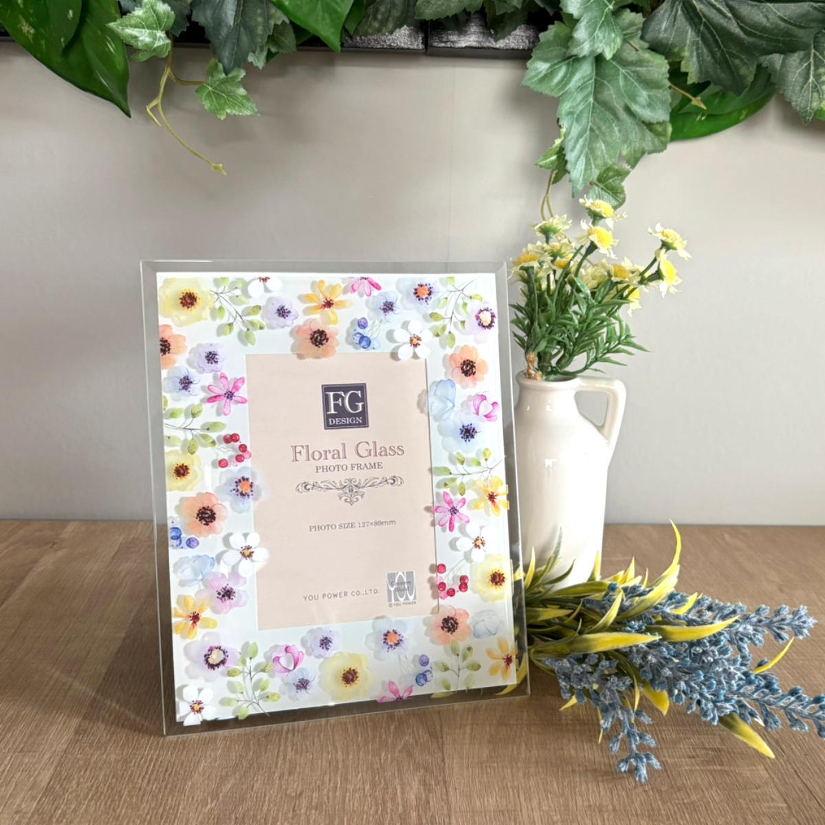 フォトフレーム FGデザイン L判 花 複数種 ガラス （ フォトスタンド