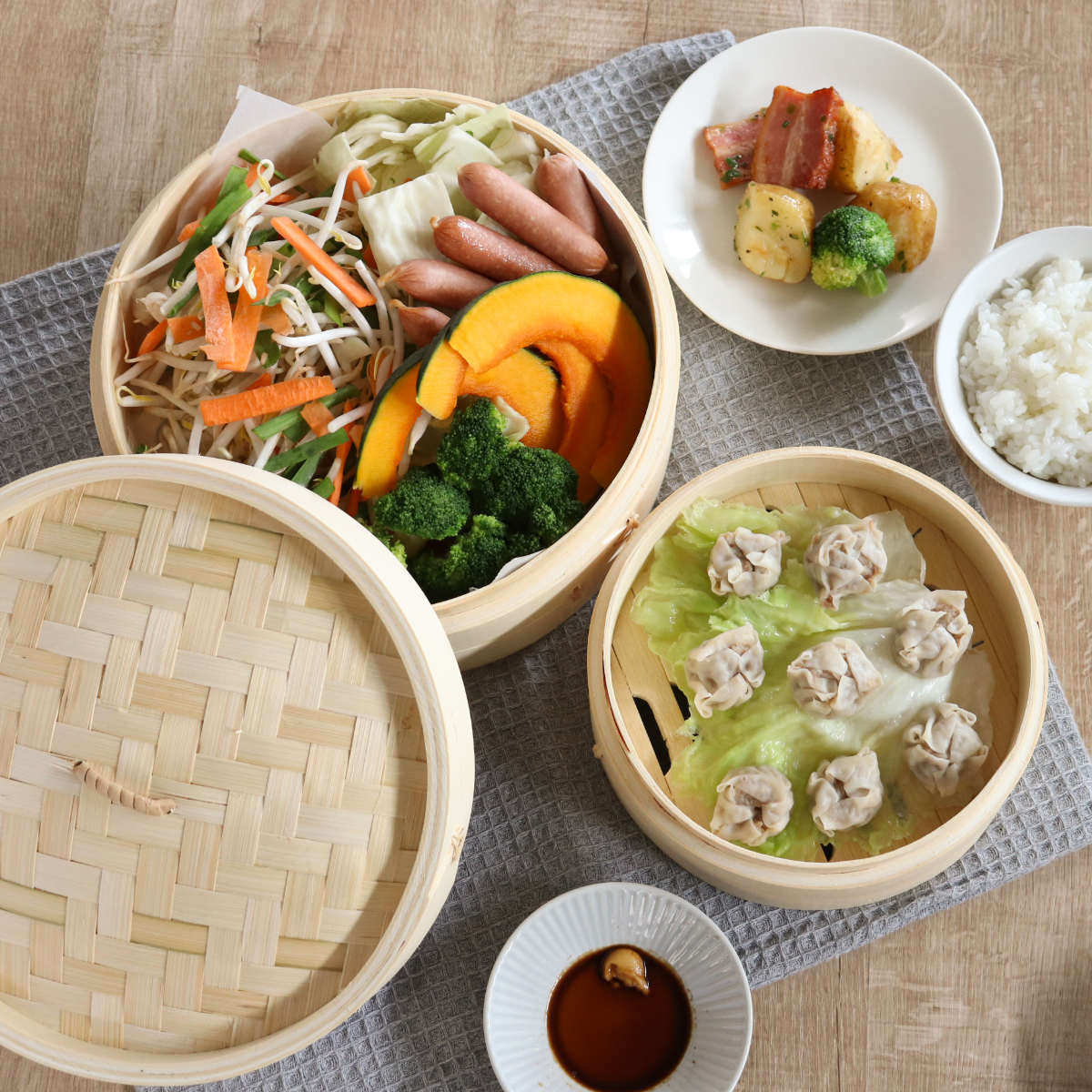 パール金属 中華せいろ 21cm 竹製 中華家 （ 蒸し器 竹 蒸籠 セイロ