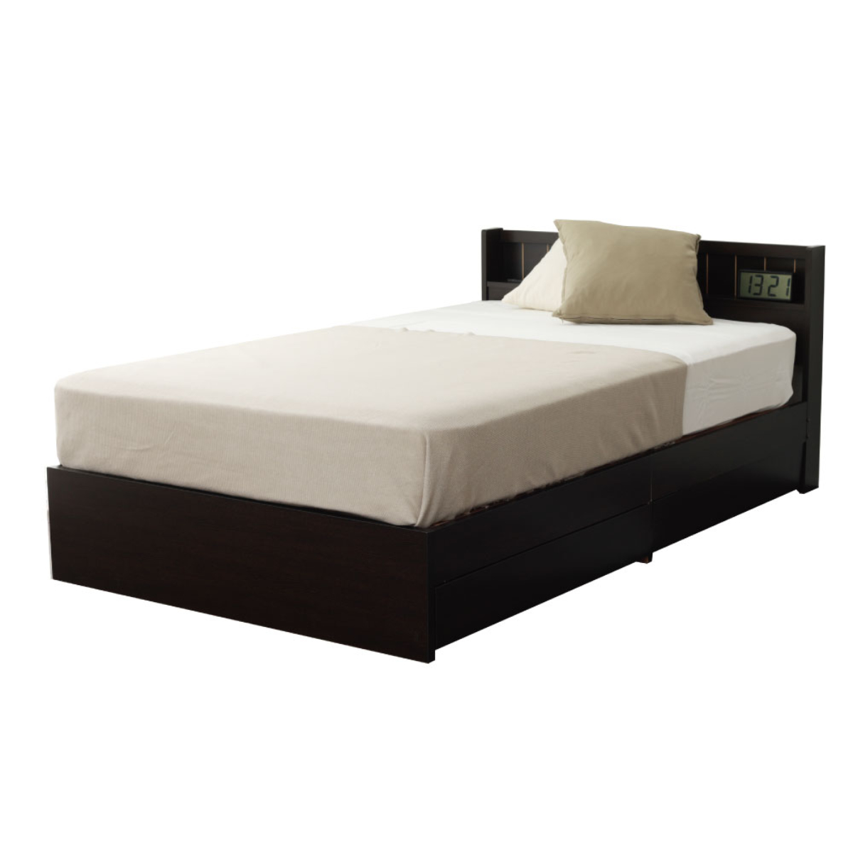 収納付きベッド シングル マットレス付 夜香ハイグレード 日本製