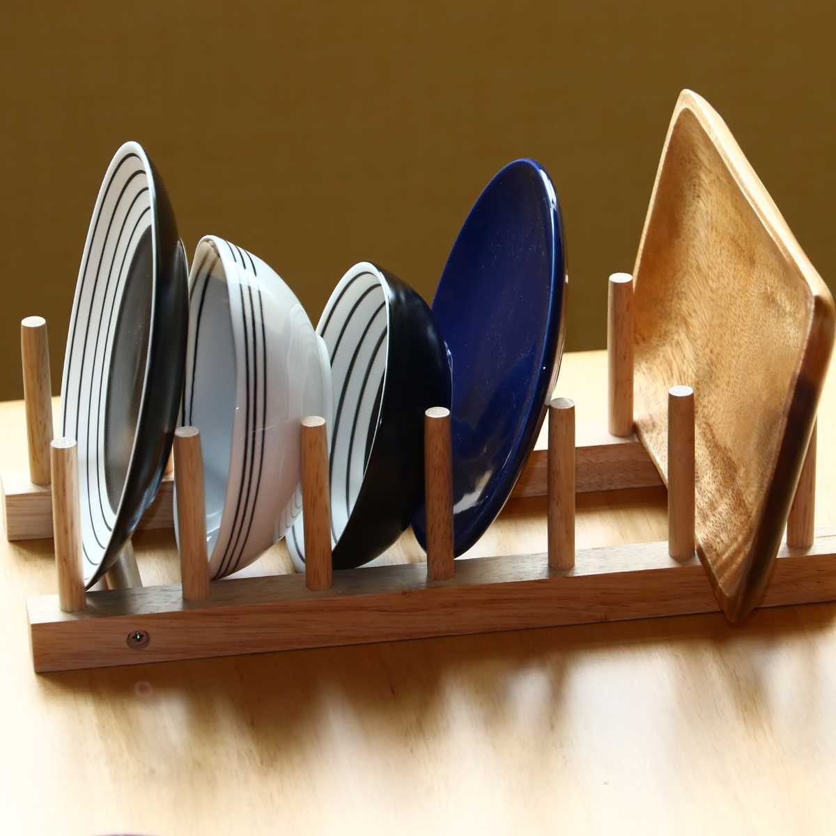 不二貿易（Fuji Boeki） ディッシュラック 木製 ディッシュスタンド