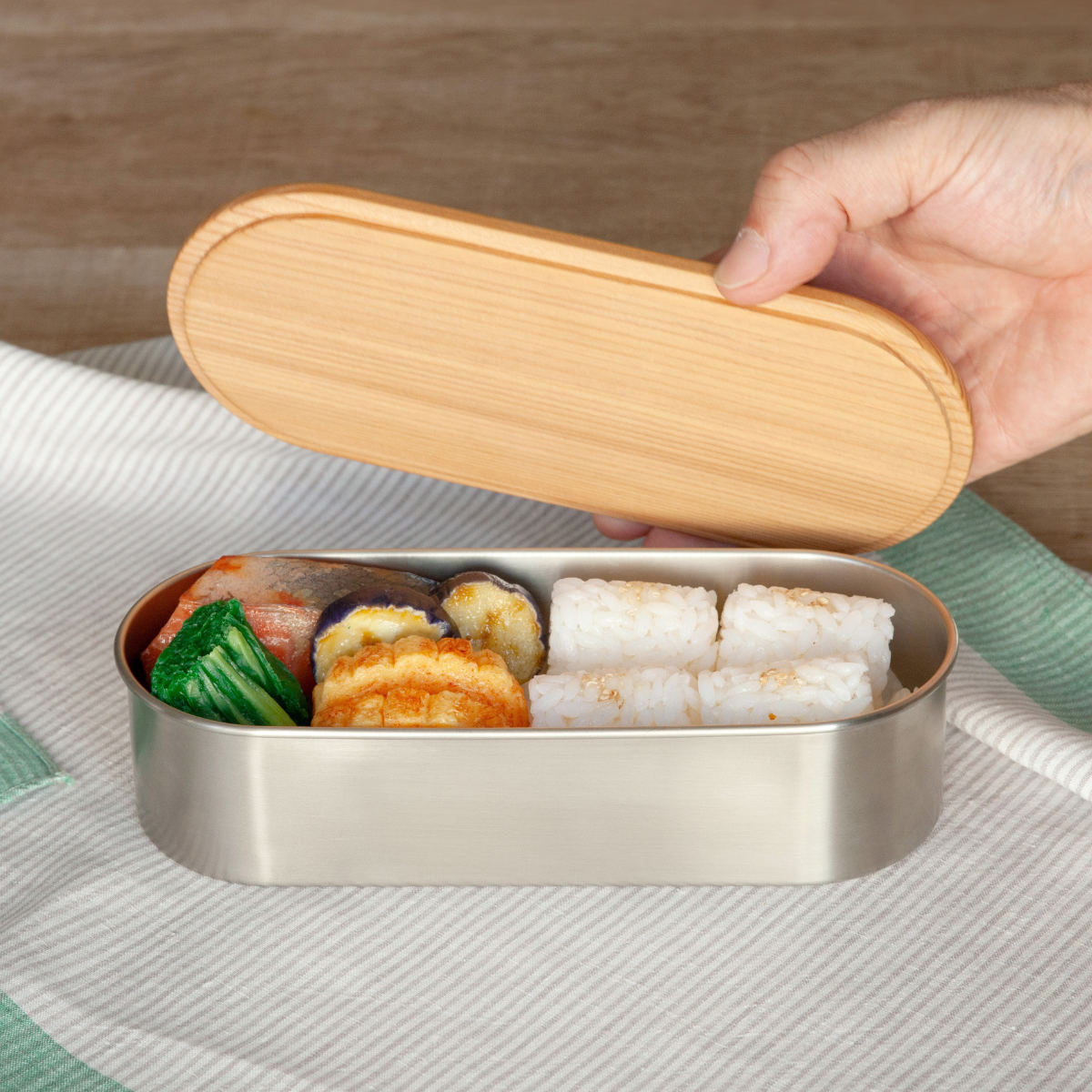 工房アイザワ 弁当箱 1段 570ml HANAKO 木蓋つきフードボックス