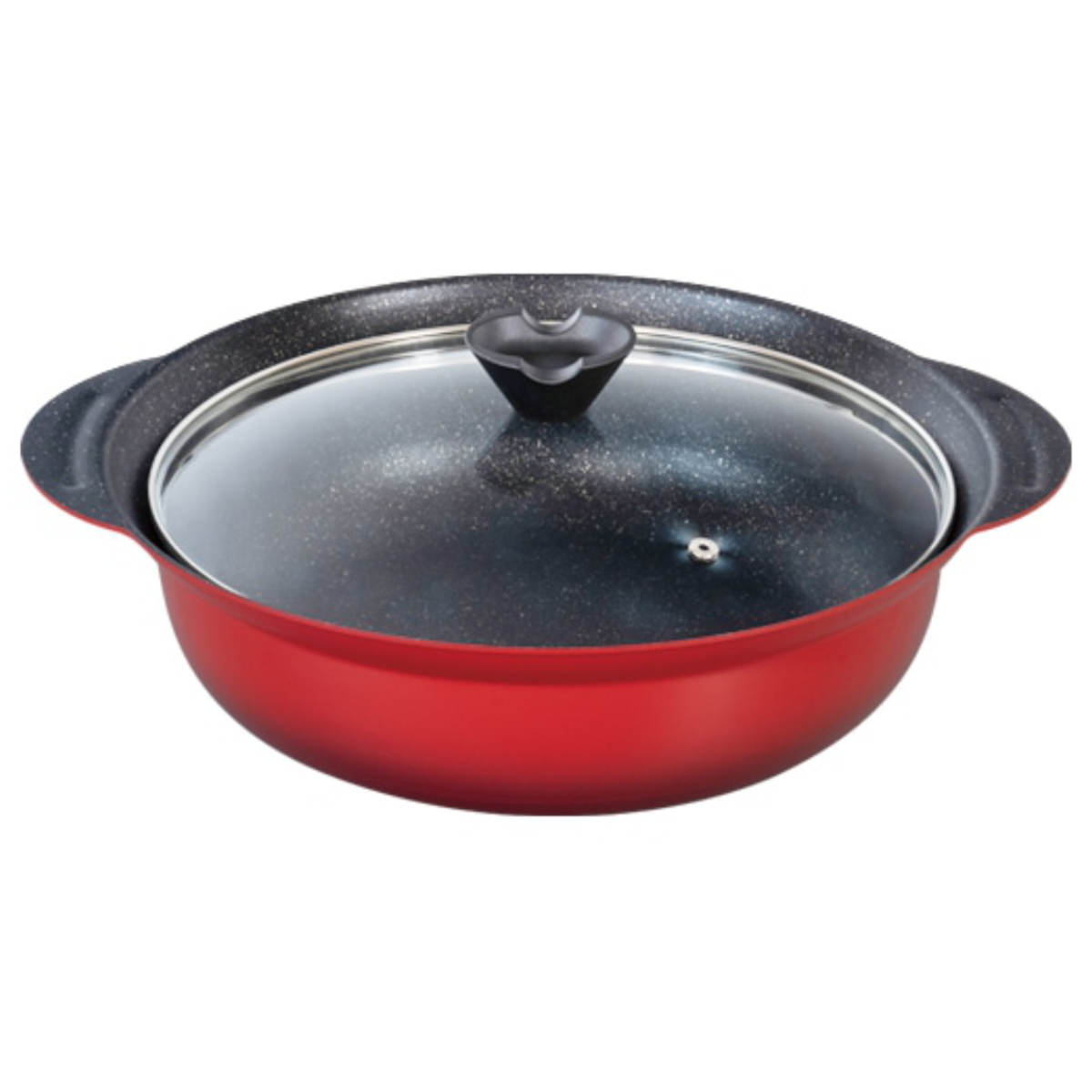 和平フレイズ 卓上鍋 30cm IH対応 ガラス蓋付き フチ付き なごみ丈膳