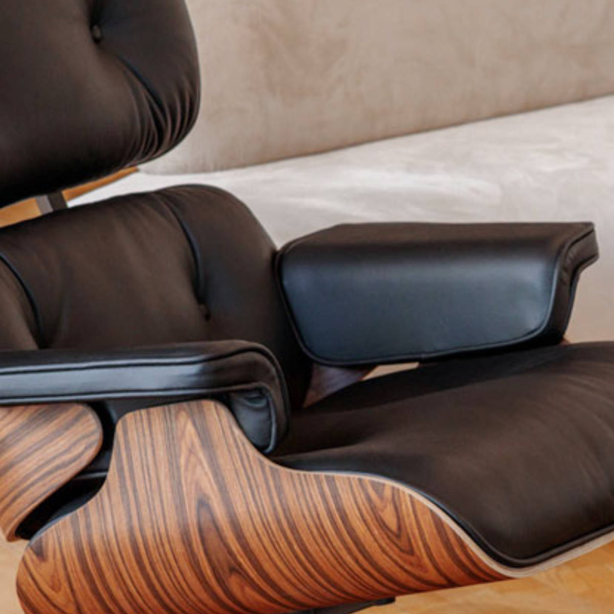 リビングチェア 座面高42cm 本革 ローズウッド イームズ ラウンジ