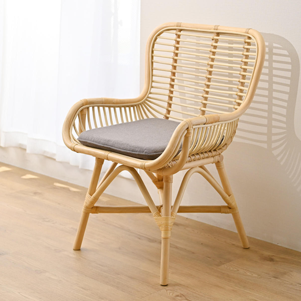 ダイニングチェア ラタン 座面高45cm クッション付 Breeze （ ラタン