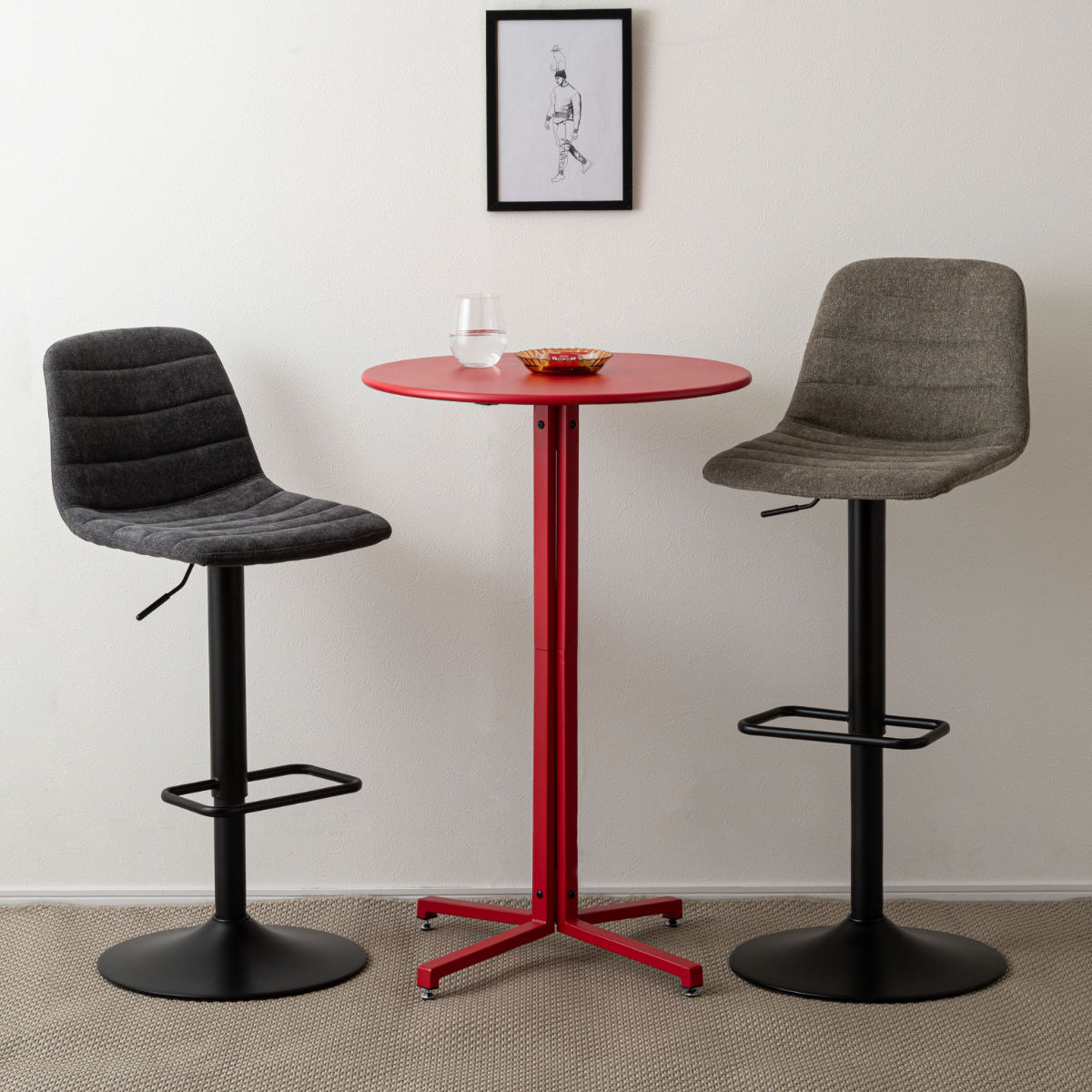 東谷 カウンターチェア 昇降式 座面高60〜82cm （ 回転式 ハイチェア