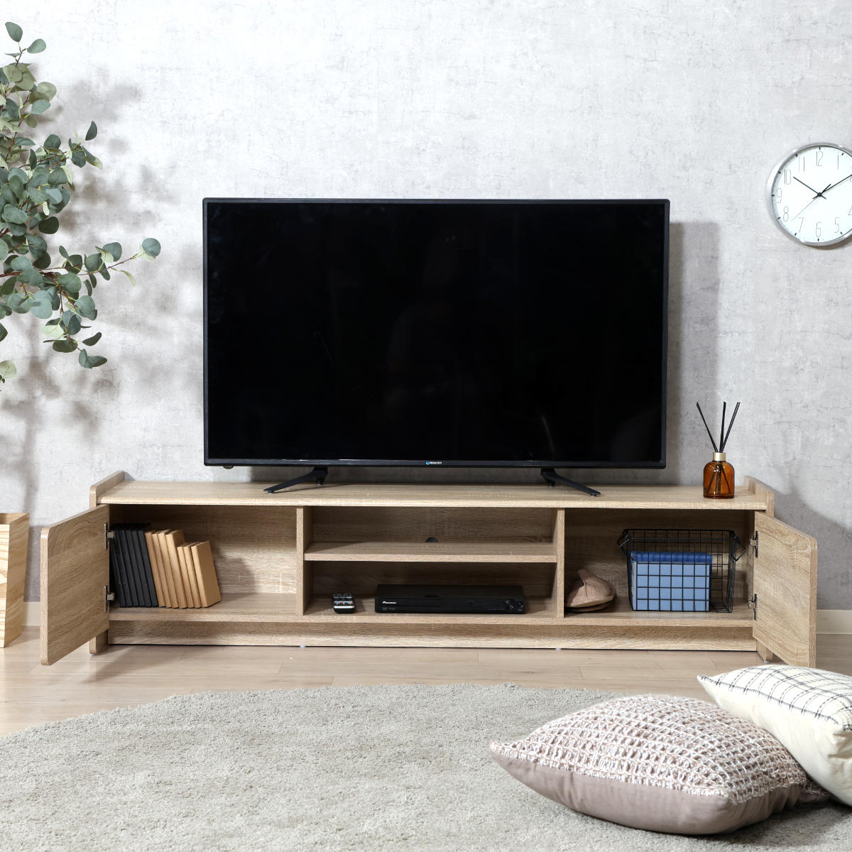 不二貿易（Fuji Boeki） テレビ台 幅159cm 木目調 ソフトクローズ 55型