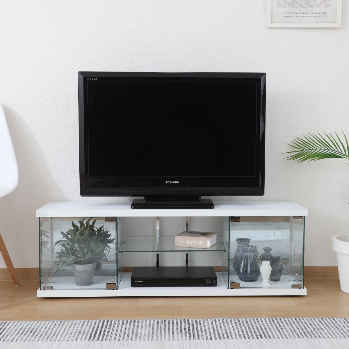 不二貿易（Fuji Boeki） テレビ台 幅110cm ガラスコレクションケース