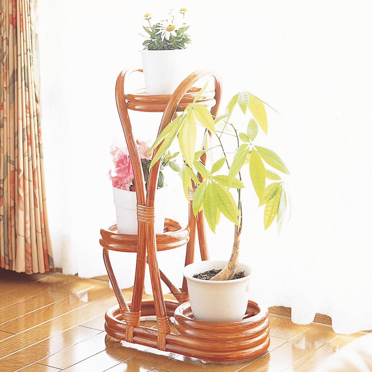 籐 フラワーラック ラタン製 幅40cm （ フラワー台 花台 フラワー