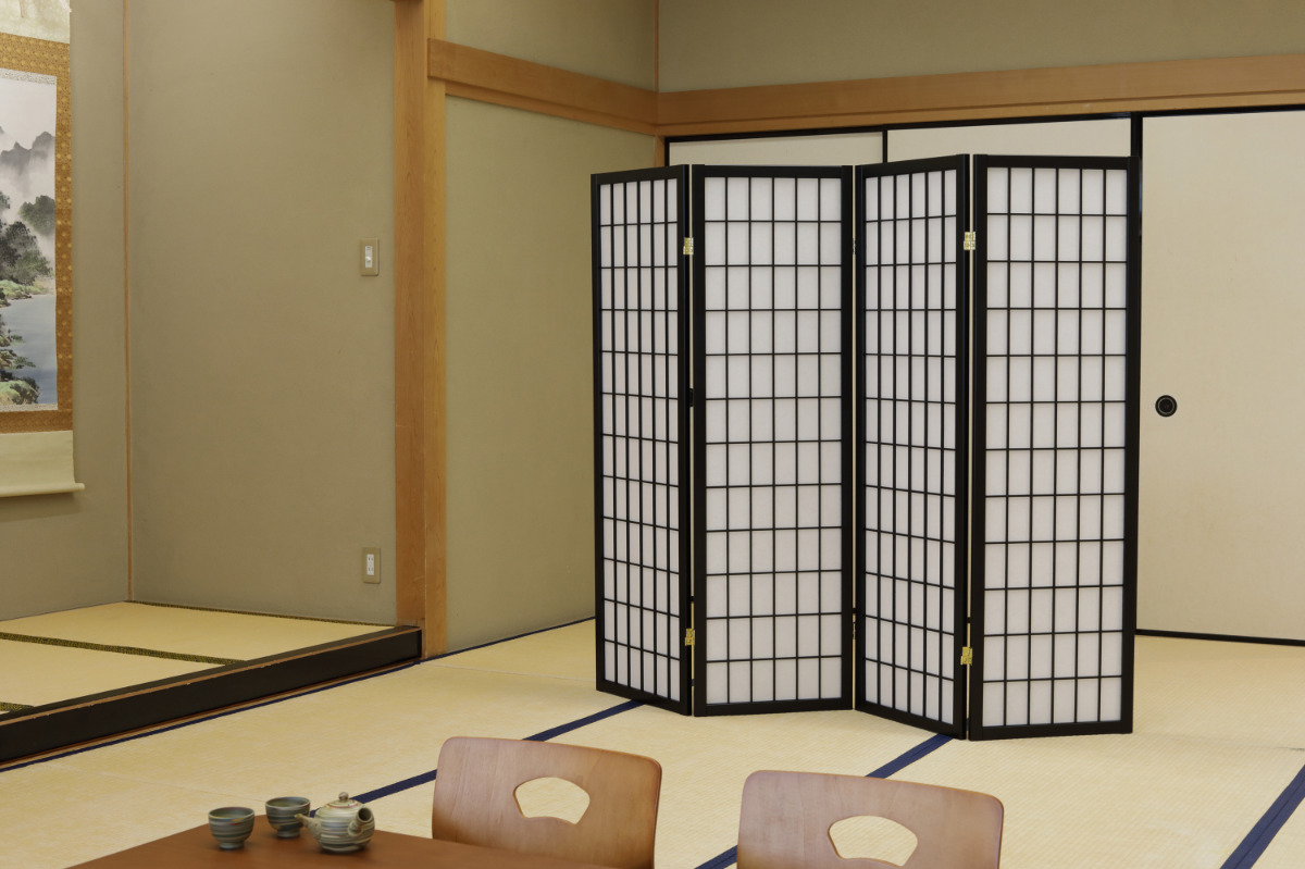 弘益 衝立 和風衝立 4連 こだま 高さ150cm （ パーテーション 間仕切り