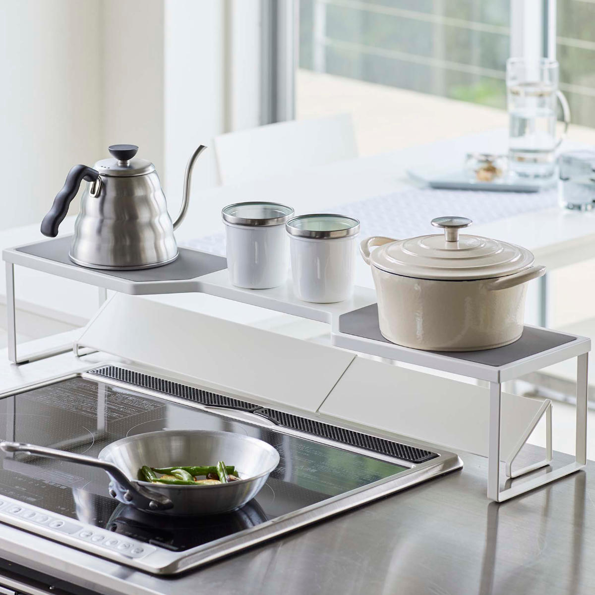 Plate(山崎実業) 山崎実業 plate 排気口カバー上コンロ奥ラック