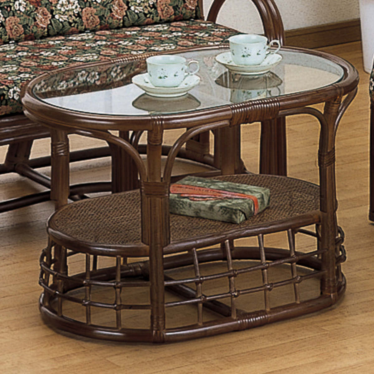 今枝商店 籐 リビング2点セット ラブソファ サイドテーブル （ ラタン