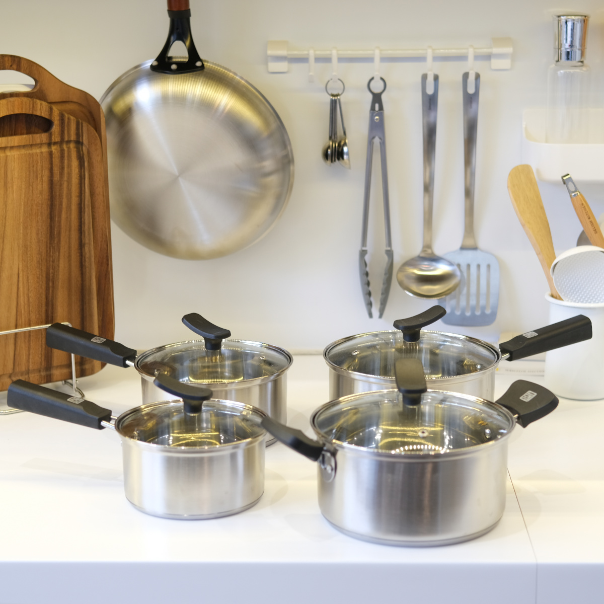 パール金属 片手鍋 18cm IH対応 チーノ ステンレス製 3層底 ガラス蓋