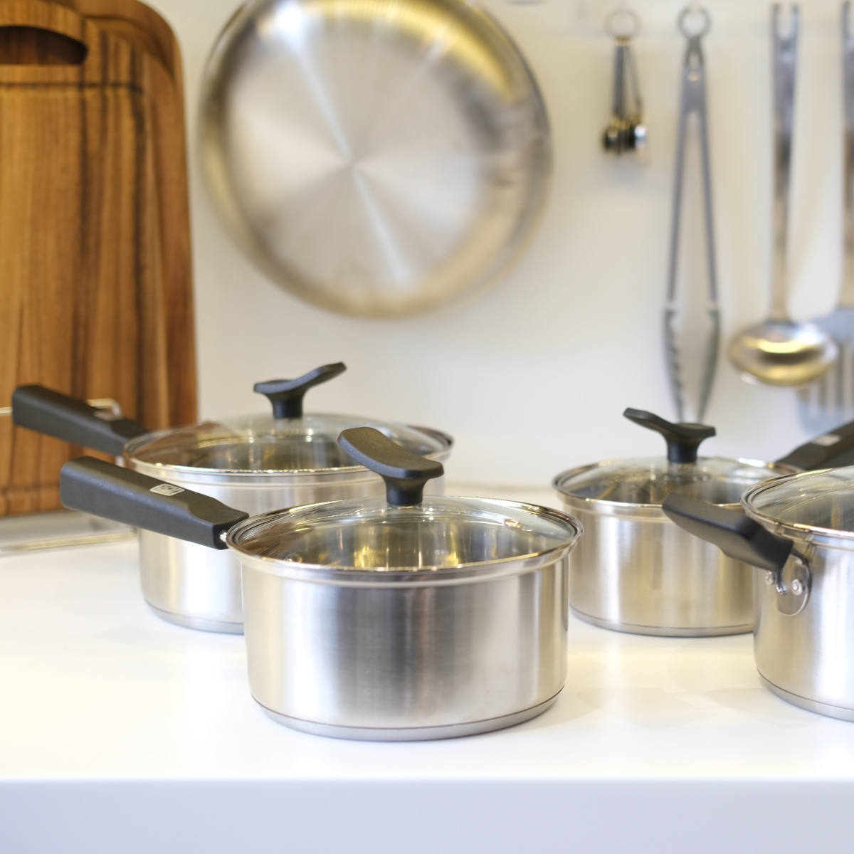 パール金属 片手鍋 14cm IH対応 チーノ ステンレス製 3層底 ガラス蓋