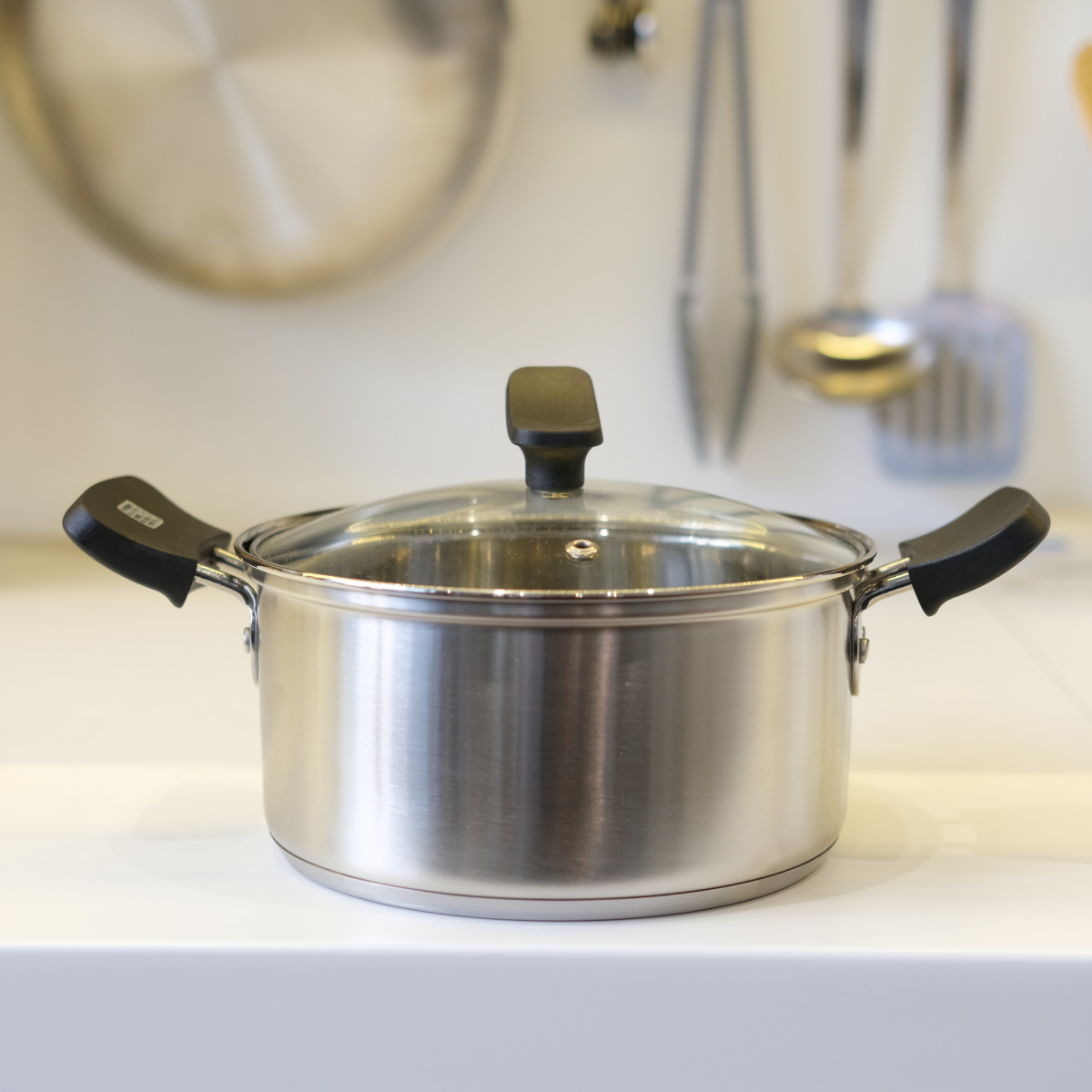 パール金属 両手鍋 18cm IH対応 チーノ ステンレス製 3層底 ガラス蓋