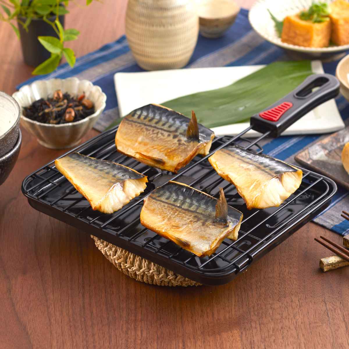 竹原製缶 魚焼き網 ガス火専用 セラグリル ストレートL （ Siセンサー