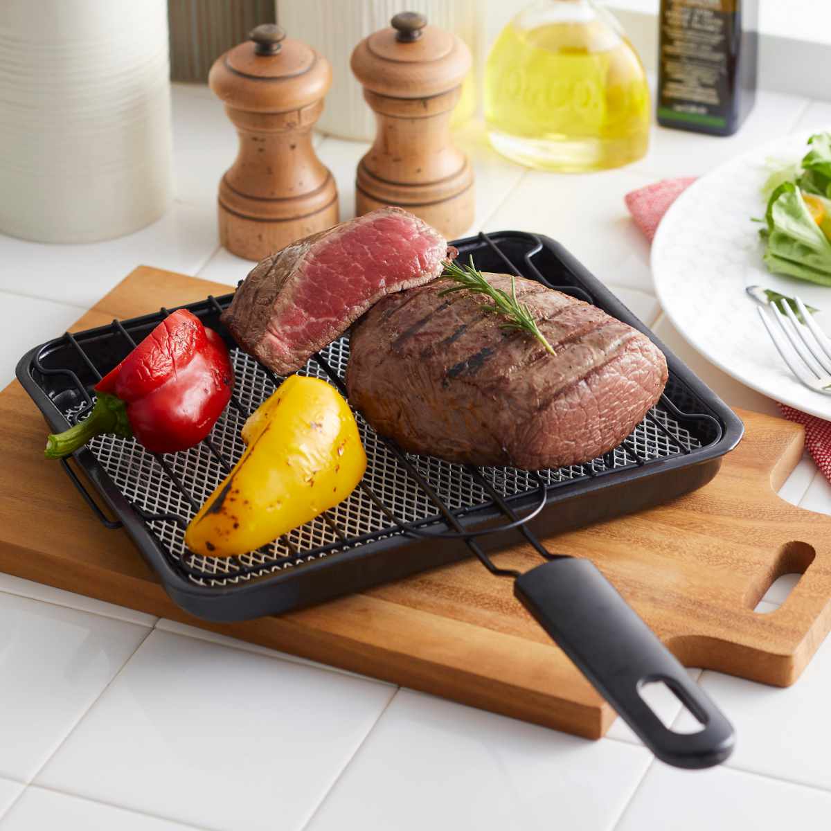 竹原製缶 魚焼き網 ガス火専用 セラグリル ストレートM （ 直火 魚焼き