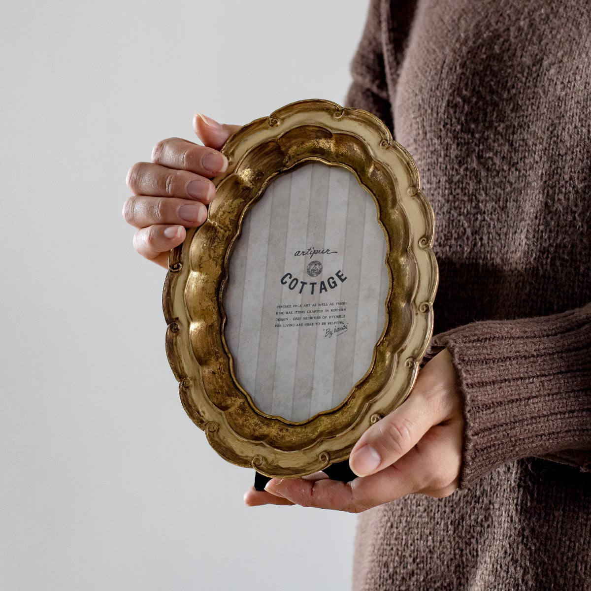 フォトフレーム オーバルフォトフレーム 波型 ポストカード KG判