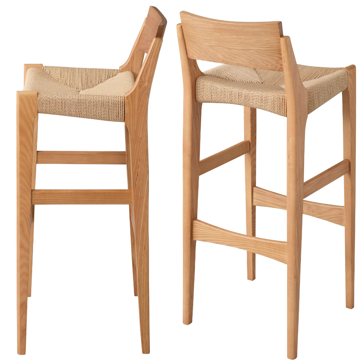 東谷 カウンターチェア 座面高70cm 天然木 （ ペーパーコード チェア