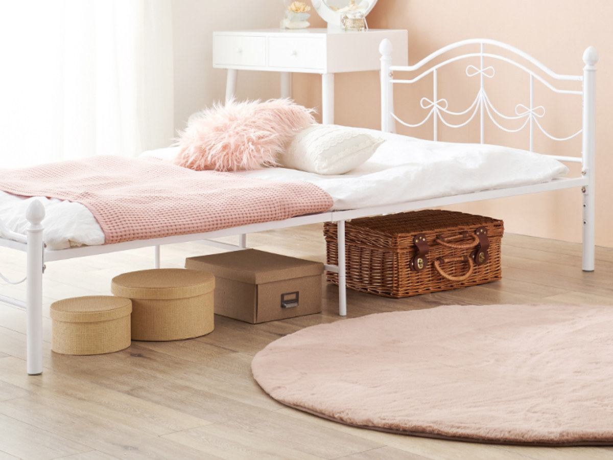 HAGiHARA（萩原） ベッド シングルベッド ベッドフレーム 姫系 白家具