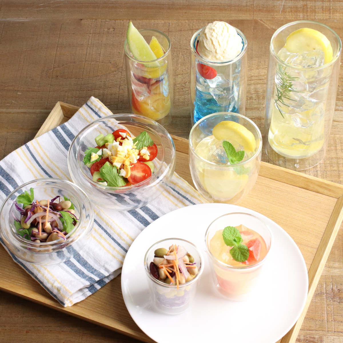 ボウル 13cm DOWBLE WALL ダブルウォール 耐熱ガラス （ 電子レンジ