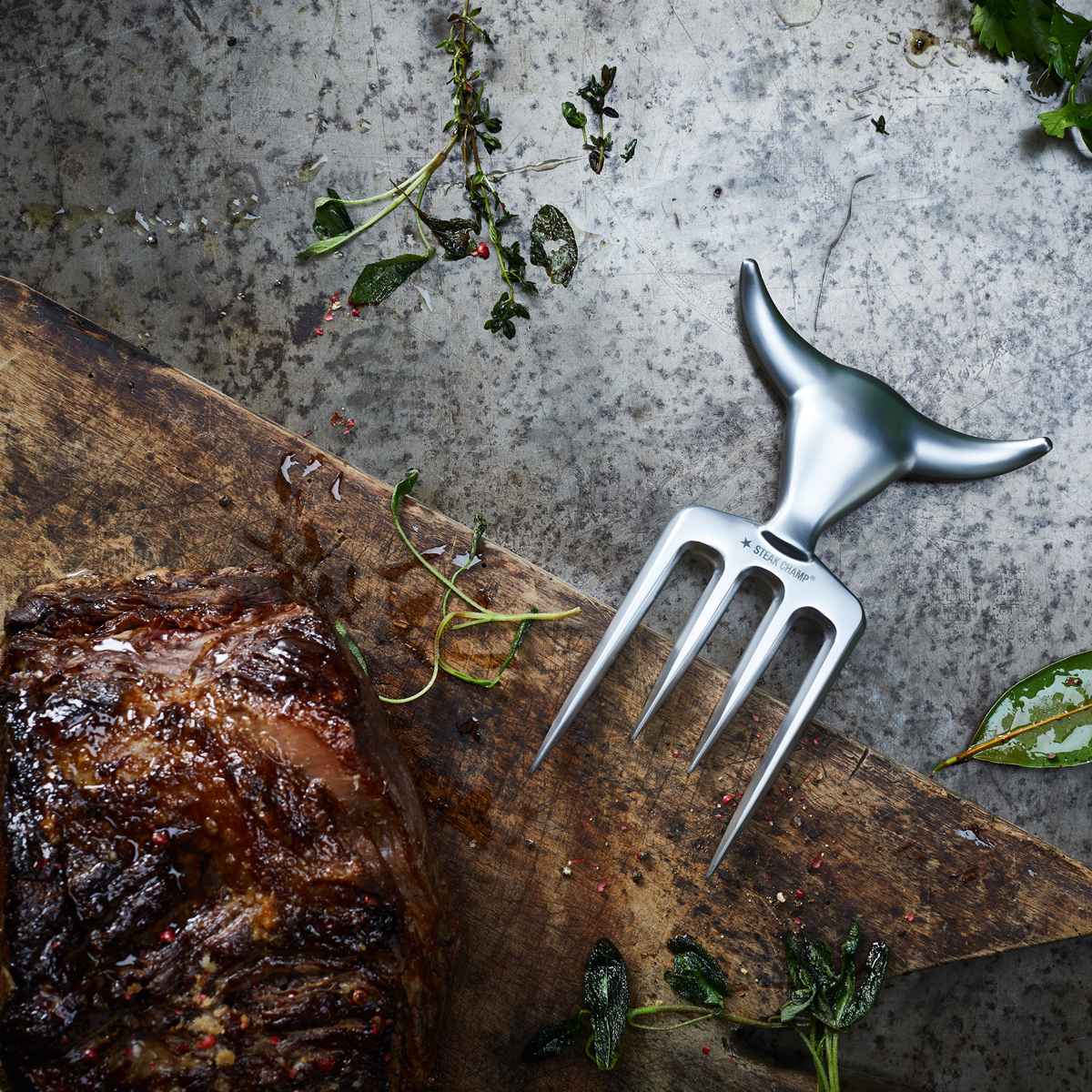 アウトレット）ステーキ STEAK CHAMP カット用 フォーク BULL FORK