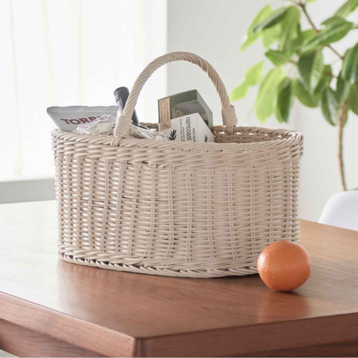 バスケット KLEANE 抗菌 オーバルバスケット （ かご 手編み 収納 カゴ