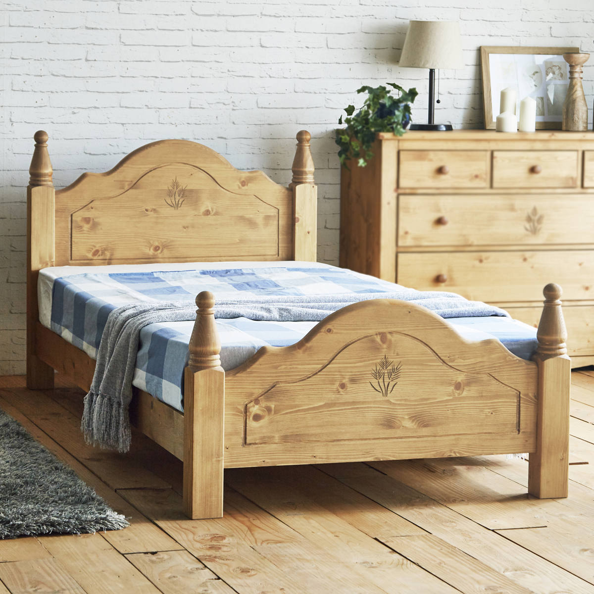 ベッド シングル Farmer すのこ カントリー調 天然木 （ ベット