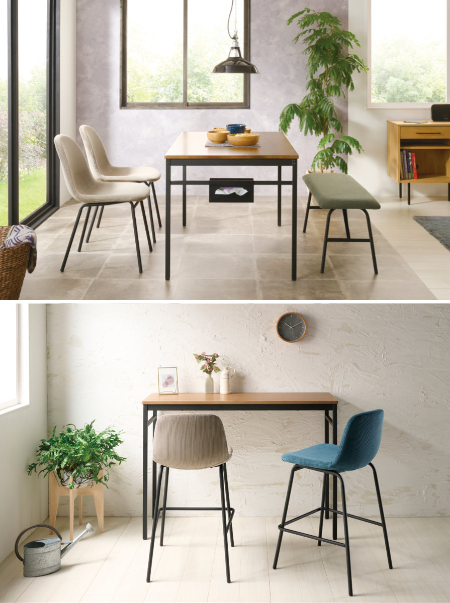 弘益 カウンターテーブル 高さ85cm 2人掛け 木目 （ 幅120cm ハイ