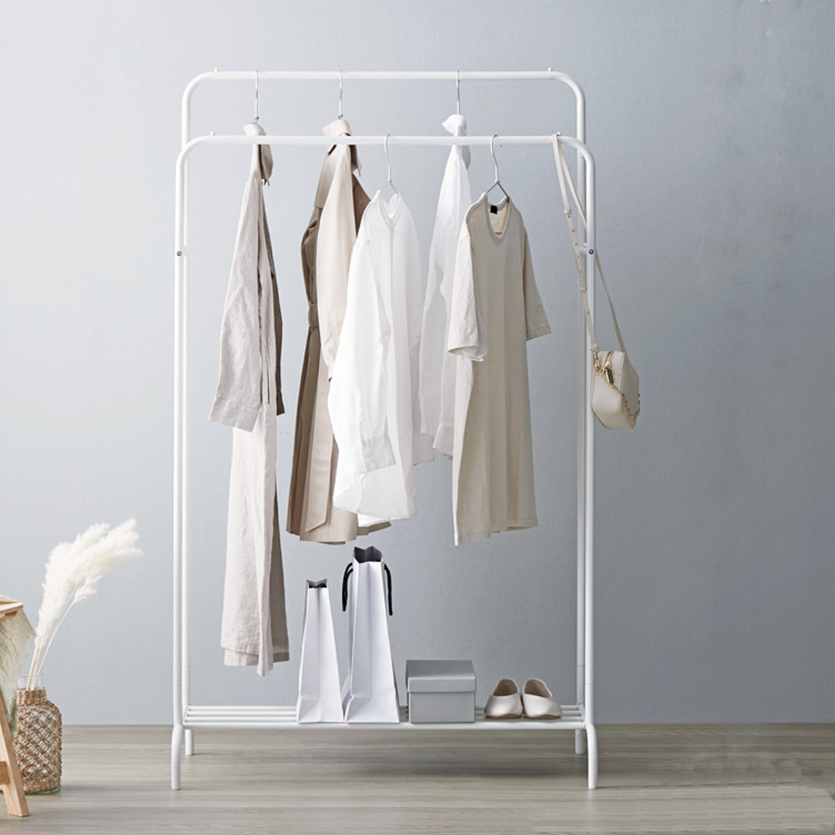 シンプルハンガーラック ダブルタイプ （ コートハンガー パイプ