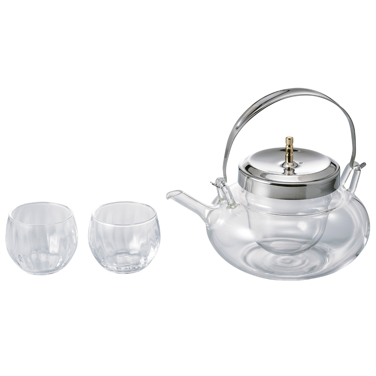 HARIO（ハリオ） 冷酒器 グラス セット 360ml 丸地炉利 耐熱ガラス