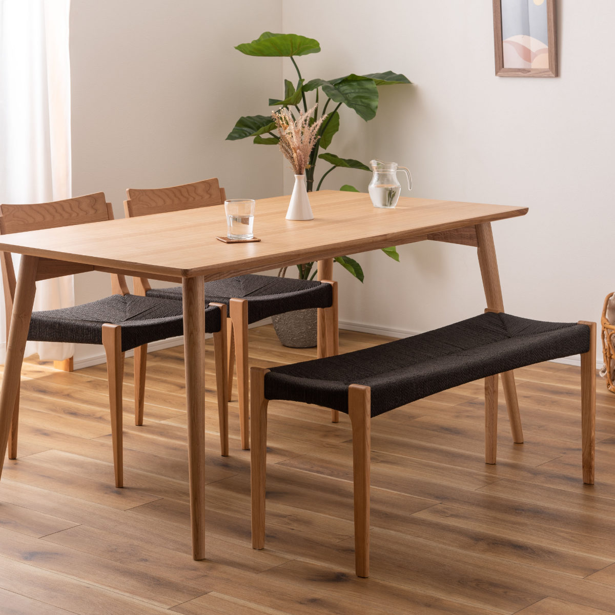 東谷 ダイニングベンチ 北欧 2人掛け ソファ 持ち運び簡単 幅105cm