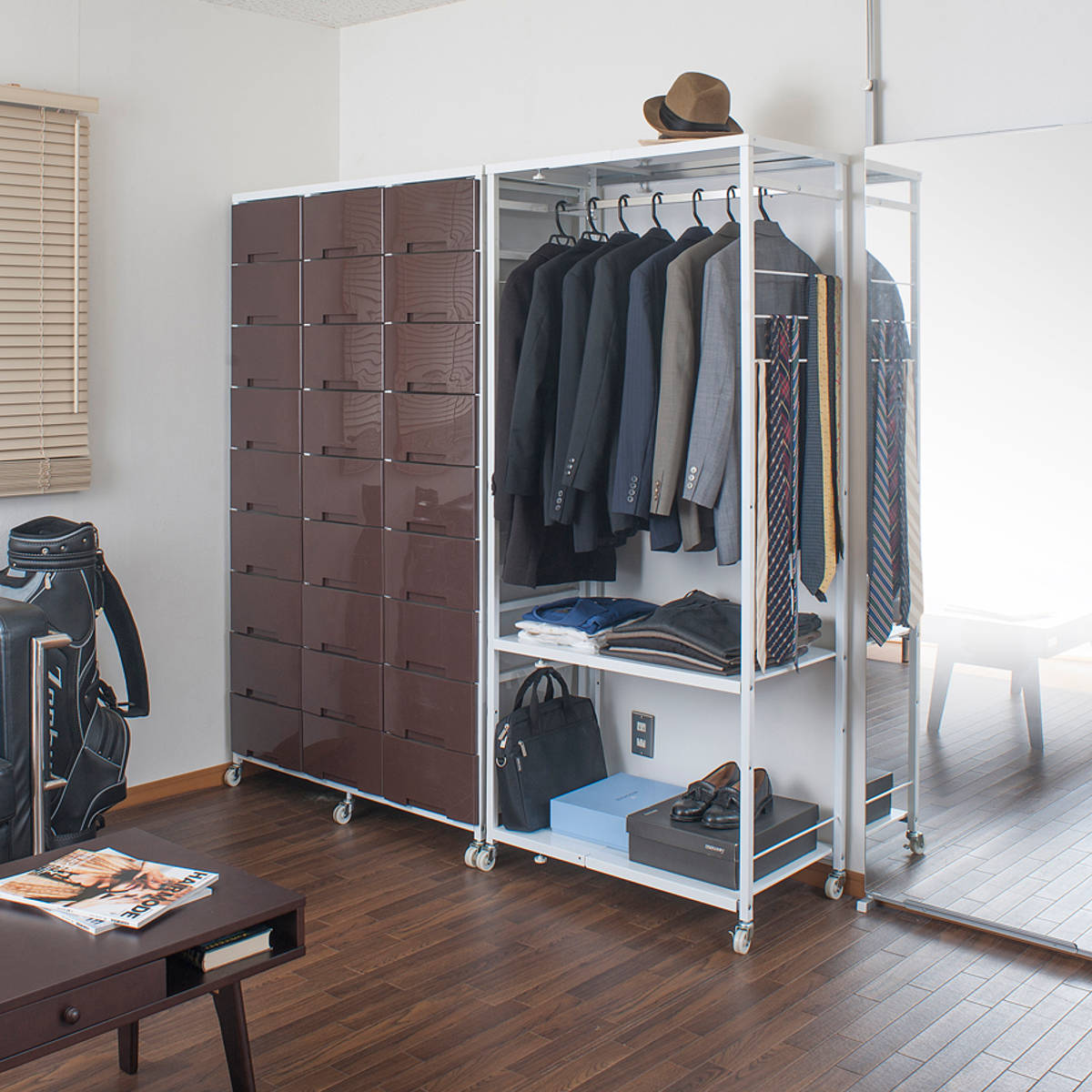 ハンガーラック 伸縮 高さ181cm スチール製 キャスター付き （ 洋服